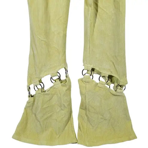 The Ragged Priest Yellow Corduroy Cut Out Flared Pants Size 6