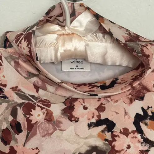 Wilfred Aritzia Cheval Floral Mock Neck Top Womens M Multicolor Body Contour