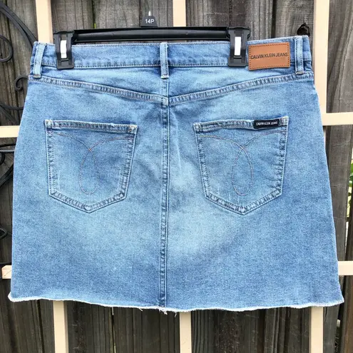 Calvin Klein Blue Jean Skirt Mid Rise 30