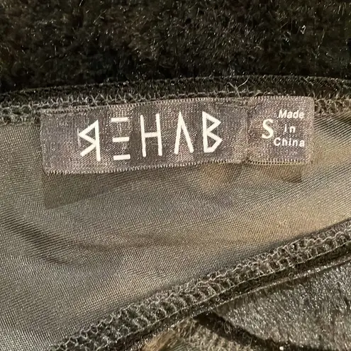 Rehab Gold Beaded Black Velvet Bodysuit