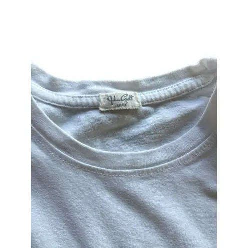 John Galt Women's Short Crop White Top