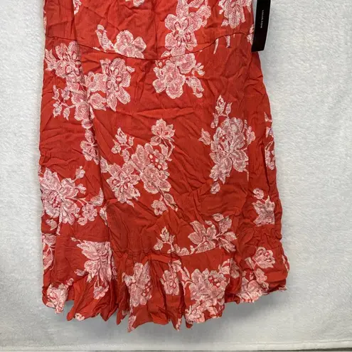 Lulus  Sweetest Retreat Coral Pink Floral Print Off The Shoulder Dress Size XL