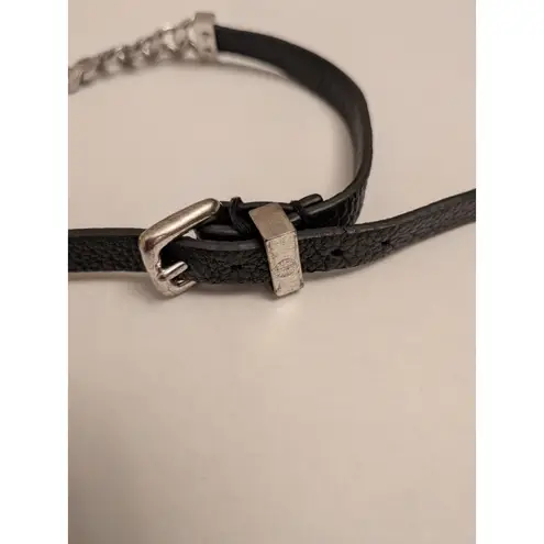 Marc by Marc Jacobs Cuban Link Chain Chunky Textured Leather Choker Necklace Y2K