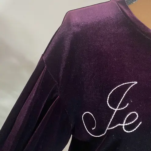 MISA Los Angeles je t’adore embroidered velvet balloon sleeve sweatshirt size S