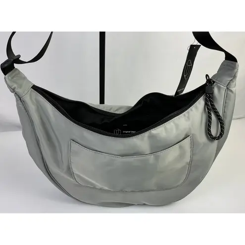 Original Use NWT Gray Crescent Shoulder Bag Adjustable Strap Zip Closure Pocket