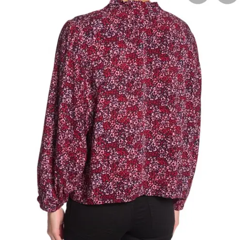 Abound  Nordstrom Floral Blouse Ruffle Collar Top S