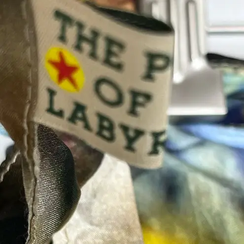 People of the Labyrinths Vtg Silk Wrap Skirt Wmn Med Holland Avant Garde Blue