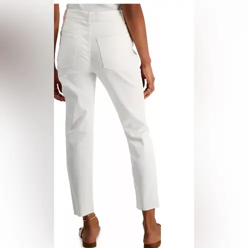 Tinseltown Hi Rise Mom Jean Asymmetrical Waist Raw Hem White Sz Jr 15/32 NWT