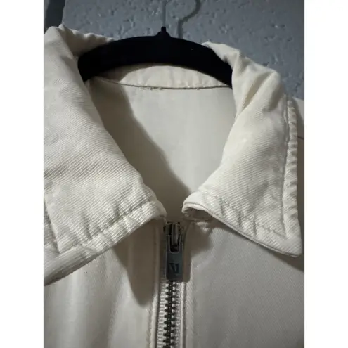 Vuori Women's Coastline Front Zip Jumpsuit in Milkweed size S Utility Workwear