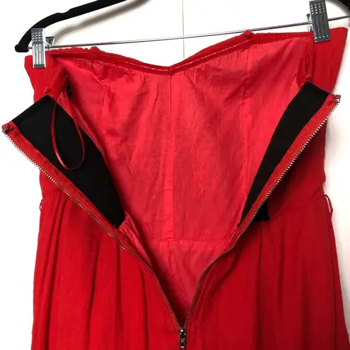 Lulumari Strapless Jumpsuit Red and Black