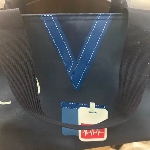 Nurse pattern Dark Blue Tote Bag with Bright Accents and Sturdy Fabric