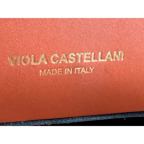 NWT Viola Castellani Papaya Orange Leather Handbag Purse Backpack Convertible