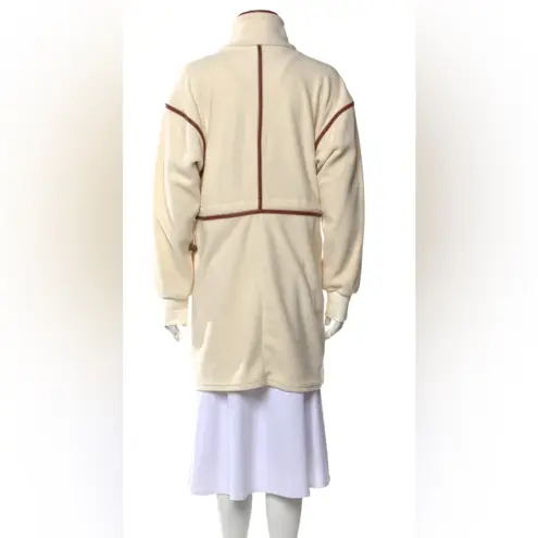 STAUD Timber Dress Fleece Long Sleeve Sporty Preppy Cream Tan Yellow sz Medium White