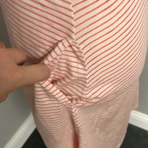 Toad and Co Red White Striped Sleeveless Dress Knee Length Womens Size Medium