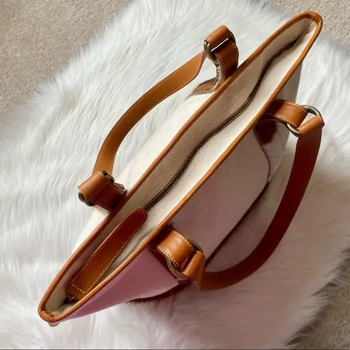 Jotto Cowhide Leather and Canvas Large Shoulder Bag