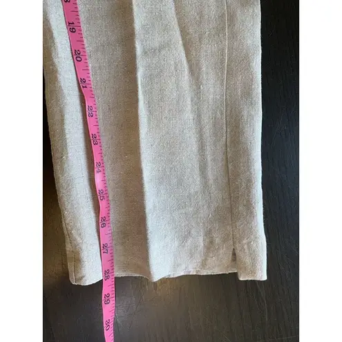 Isda & Co Linen Pants Women 4 Khaki Neutral Beige Chic Office Minimalist Basic Tan