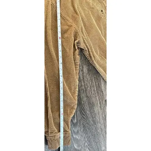 VTG LL Bean Thick Wide Wale Corduroy Chore Shirt Jacket Sz Reg M Khaki Retro 90s Tan Size M