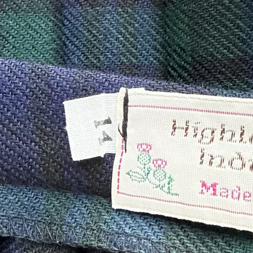 Highland Home Industries Vintage Black Watch Tartan Plaid Wool Kilt Size 14
