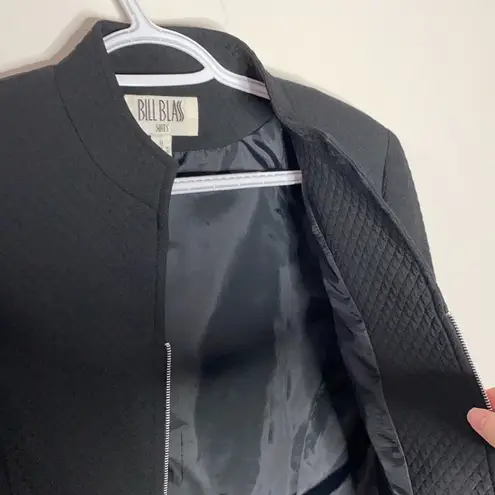 Bill Blass black quilted structured blazer size 6
