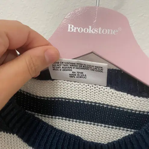 Vintage Indian Harbour USA Americana Striped Sweater Size S Blue