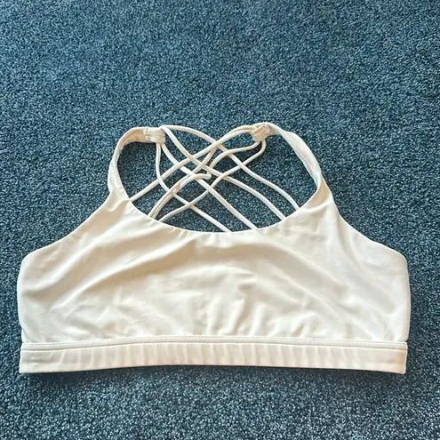 CRZ Yoga  white Women's Strappy Sports Bra - Criss Cross Back