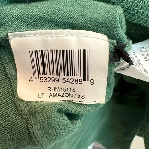 BCBGMAXAZRIA Vintage  Y2K Light Amazon Green Silk Babydoll Knit Blouse Size XS