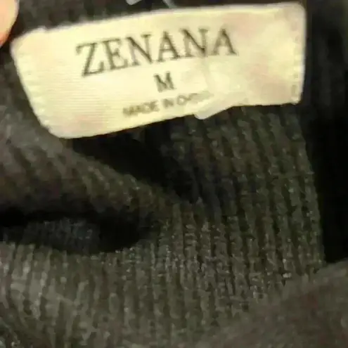 Zenana Premium Zenana Cross Wrap Rib Long Sleeve Sweater Black New Without Tags Medium Trendy