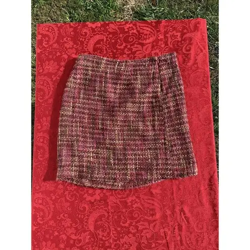 Studio C Women Casual Skirt 12 Pink Purple Acrylic Woven Vintage Preowned