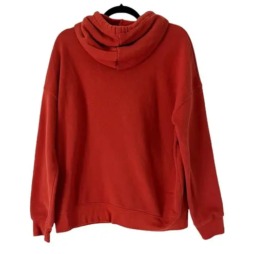 Goats Brand Rustic Burnt Orange Fleece Lined Pullover Hoodie Sweatshirt Medium