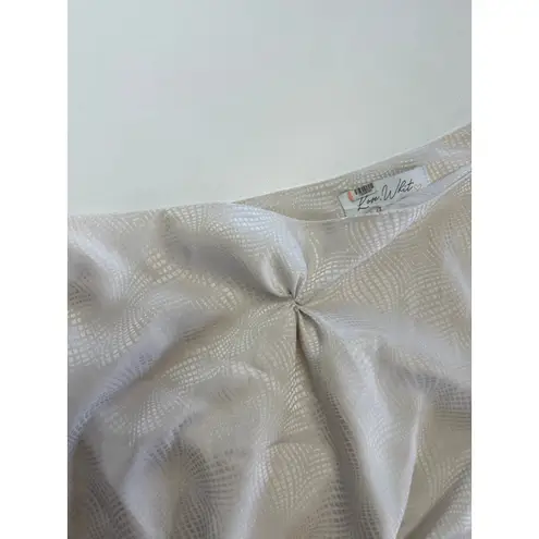 Love, Whit by Whitney Port Jumpsuit Womens 4 Ivory Jacquard One Shoulder Stretch White