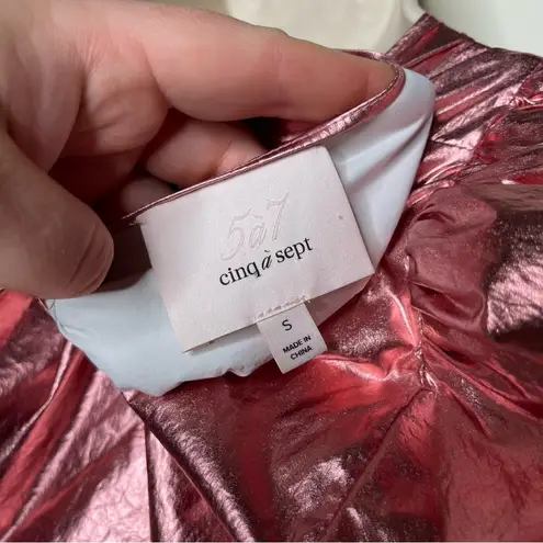 Cinq à Sept  Foil Theo Top tea rose metallic pink sz S