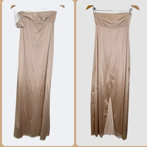 Vintage Lorraine Long Slip Beige USA made Lace trim Size 36 Tan