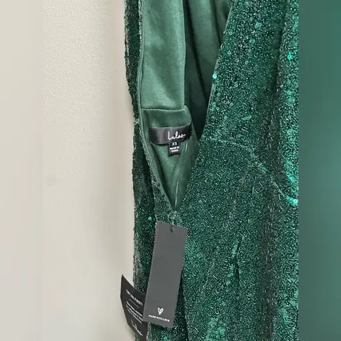 NEW Lulus Hilaria Emerald Green Sequin Bodycon Mini Dress Women’s XS Glitz Glam