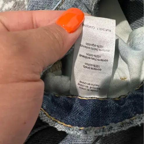 We Wore What The Danielle Crystal Straight High Waist Jeans In Blue Button Fly 27