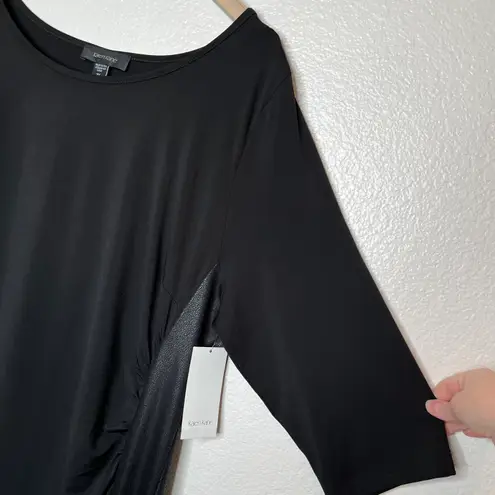 Karen Kane black faux leather accent midi dress size 3X