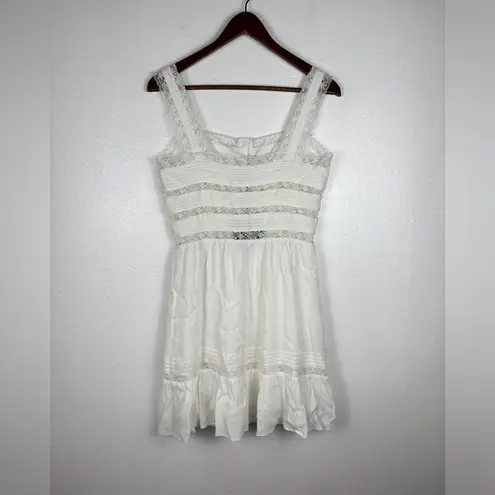 Storia  NWT White Lace Buttons Mini Babydoll Dress Women's Small