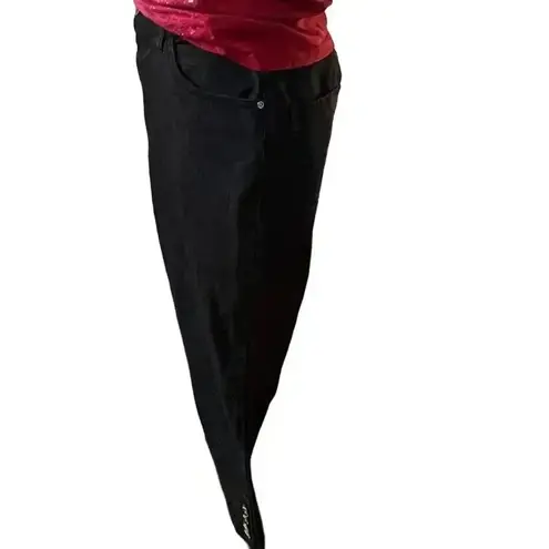 FDJ Women 10 Navy Cotton Dark Denim High Waist Wide Leg Leg Crop Pant Cl… Blue