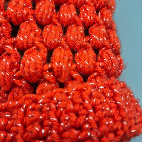 Handmade Crochet Dark Burnt Orange Ladies Beanie Hat One Size Metallic Speckles