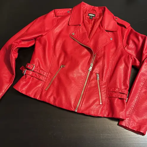 Project runway Red Vegan Leather Women's Jacket Size XL - Image 1