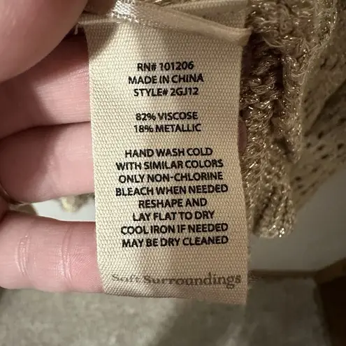 Soft Surroundings Opaline Shimmer Cardigan & Sweater Tank Top Sz Large 2 Piece