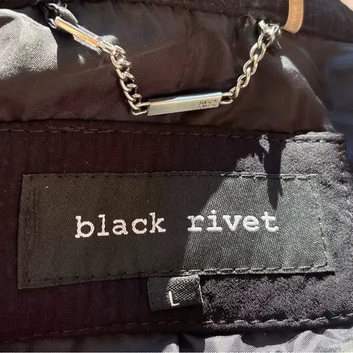 Black Rivet  zippered jacket with faux leather sleeves