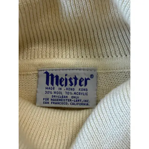 Vintage Meister Cream Turtleneck Sweater Corded Embroidery Size S