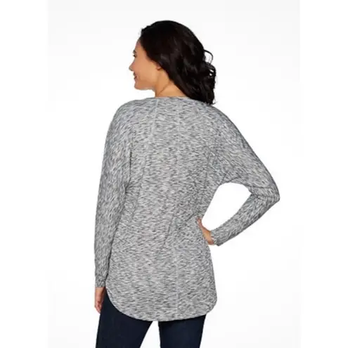 Lisa Rinna Collection Gray Heather Thermal Dolman Sleeve Round Neck Top Size L Size L