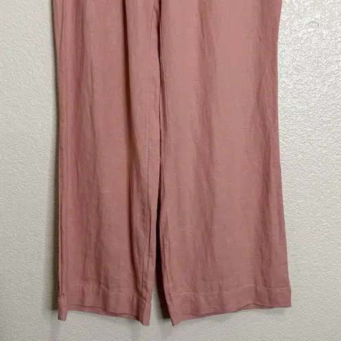 Ci Sono  Linen Blend Pink Drawstring Wide Leg Pull On Pants, Sz Medium - Image 4
