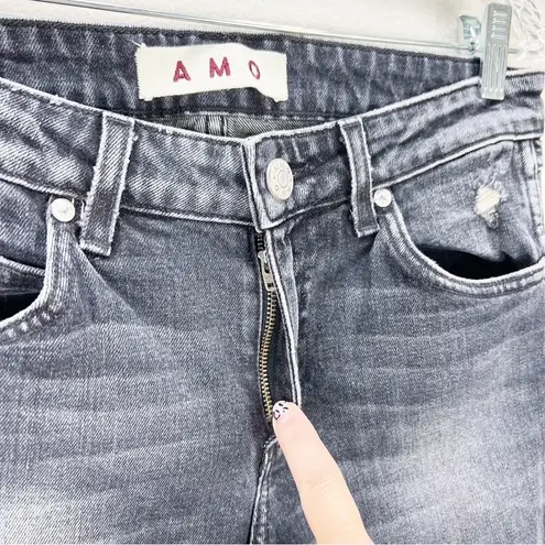 AMO Stix Vixen Destroy Distressed Gray Jeans Revolve Size 28 Black