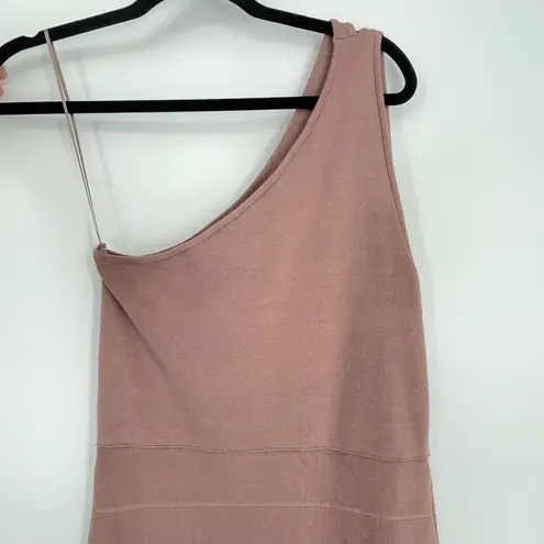 Leith  Womens Taupe One-Shoulder Cut-Out Knee-Length Bodycon Bandage Dress Large