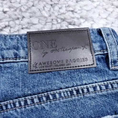 One Teaspoon READ  Oxford Awesome Baggies Low Waist Jeans Size 22 Raw Hem Cutoff