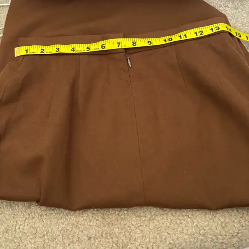 Vintage ILGWU Brown Fall 100% Wool Pencil Skirt 10 Preppy Academic Made in USA