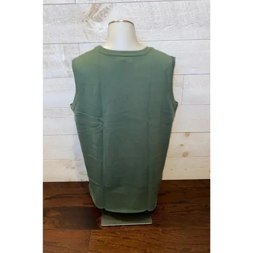 Woman Within  Women's Plus Size Olive Green Crewneck Sweater Vest Size 1X NEW