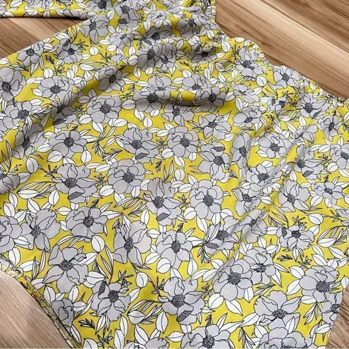 Miss Selfridge Floral Yellow and Grey Off the Shoulder Top Women’s 4